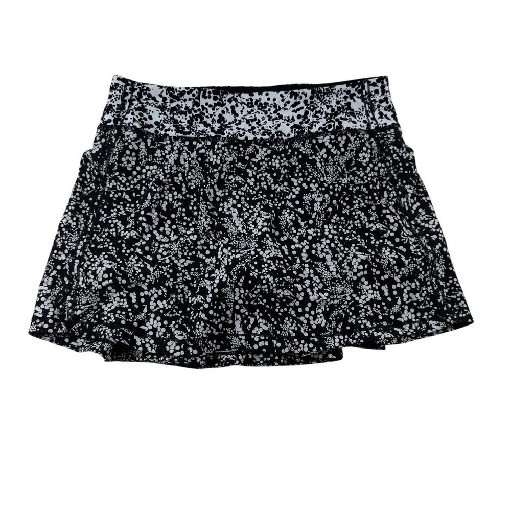 lululemon Pace Rival Skort 4 Chirasu Black White Tennis Pickleball Lined Skirt